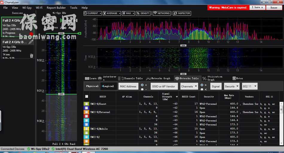 WiFi侦码频谱分析