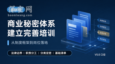 企业商业秘密保护体系从哪里开始？基础版课程先解决“能启动、能运行”